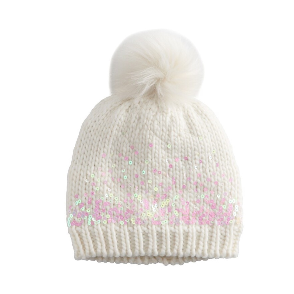 Lc Lauren Conrad gradient sequin beanie Pom nwt